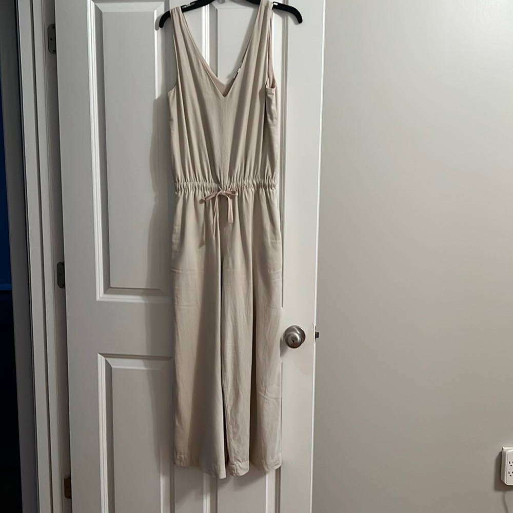 Double v neck wide leg jumpsuit